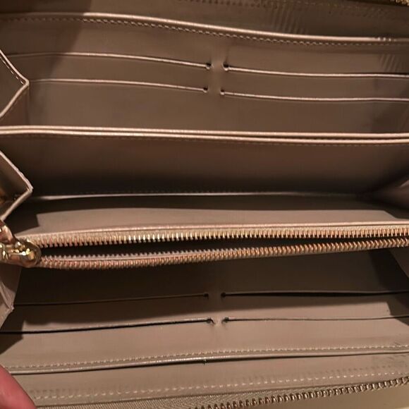 Louis Vuitton Zip Around Vernis Long Wallet Cream Tan LV All Over Logo Print - Picture 3 of 12